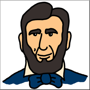 Clip Art: Cartoon Faces: Abraham Lincoln Color