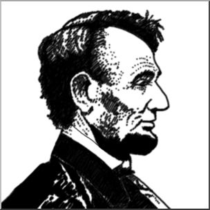 Clip Art: US: Lincoln Portrait B&W