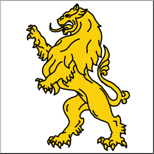 Clip Art: Heraldry: Heraldic Lion Color