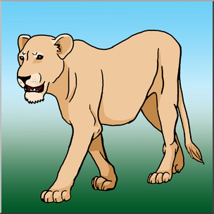 Clip Art: Big Cats: Lioness Color