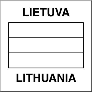 Clip Art: Flags: Lithuania B&W
