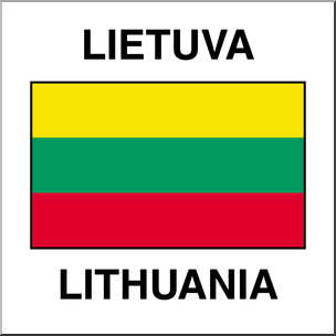 Clip Art: Flags: Lithuania Color