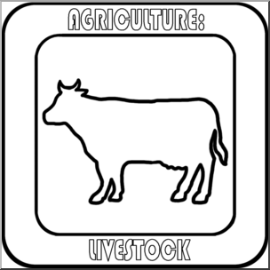 Clip Art: Natural Resources: Livestock B&W Labeled