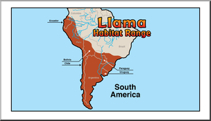 Clip Art: Habitat Map: Llama Color