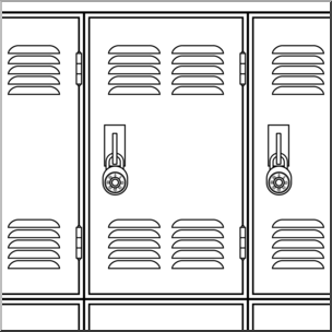 Clip Art: Lockers 1 B&W