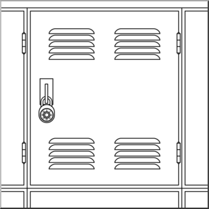 Clip Art: Lockers 3 B&W