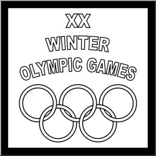 Clip Art: 2006 Winter Olympics Logo B&W