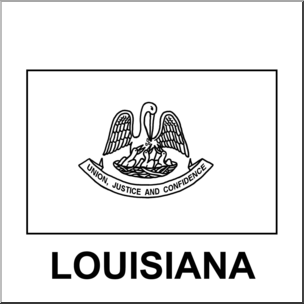 Clip Art: Flags: Louisiana B&W