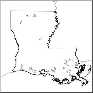 Clip Art: US State Maps: Louisiana B&W