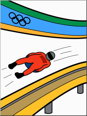Clip Art: Winter Olympics: Luge Color