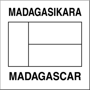 Clip Art: Flags: Madagascar B&W