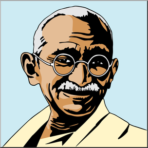Clip Art: India: Mahatma Gandhi Color