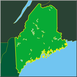 Clip Art: US State Maps: Maine Color