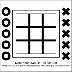 Clip Art: Make Your Own Tic-Tac-Toe Set B&W