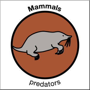 Clip Art: Soil Ecology Icons: Mammals Color