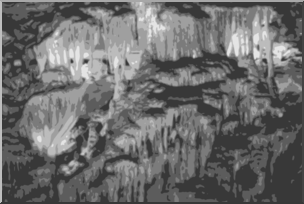 Clip Art: Mammoth Cave Drapery Room Grayscale