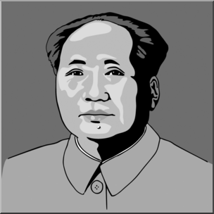 Clip Art: Mao Zedong Grayscale