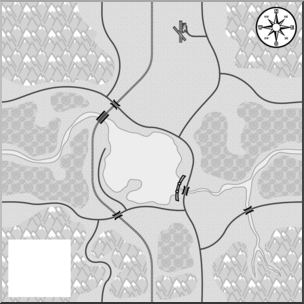 Clip Art: Generic Map 01 Grayscale Blank