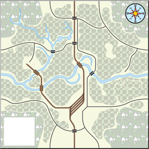 Clip Art: Generic Map 03 Color Blank