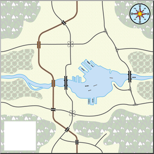 Clip Art: Generic Map 04 Color Blank