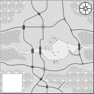 Clip Art: Generic Map 04 Grayscale Blank