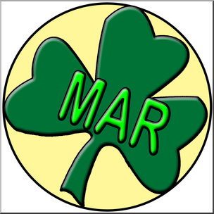 Clip Art: Month Icon: March Color