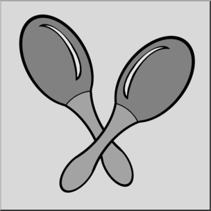 Clip Art: Maracas Grayscale