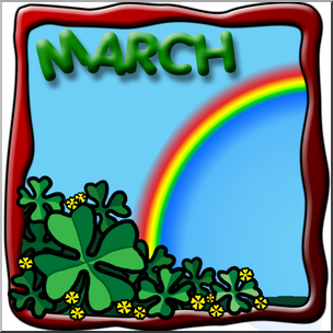 Clip Art: Month Graphic: March Color