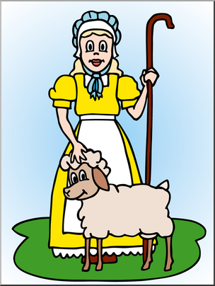 Clip Art: Mary Had A Little Lamb Color