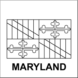 Clip Art: Flags: Maryland B&W