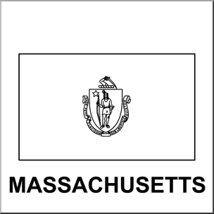 Clip Art: Flags: Massachusetts B&W