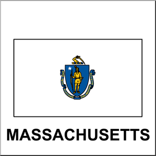 Clip Art: Flags: Massachusetts Color
