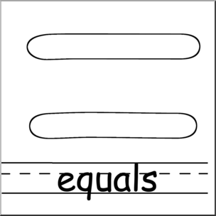 Clip Art: Math Symbols: Set 2: Equals B&W Labeled