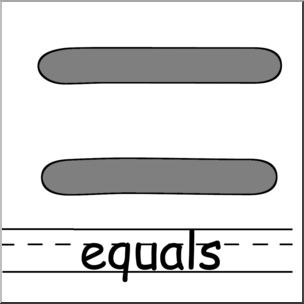 Clip Art: Math Symbols: Set 2: Equals Grayscale Labeled
