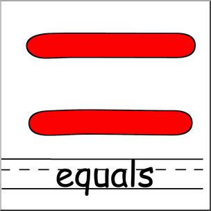 Clip Art: Math Symbols: Set 2: Equals Color Labeled
