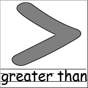 Clip Art: Math Symbols: Set 2: Greater Than Grayscale Labeled