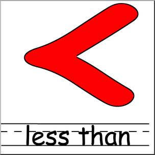 Clip Art: Math Symbols: Set 2: Less Than Color Labeled