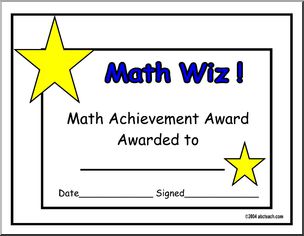 Certificate: Math Wiz (multi-age)