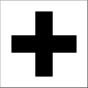 Clip Art: Math Symbols: Addition B&W