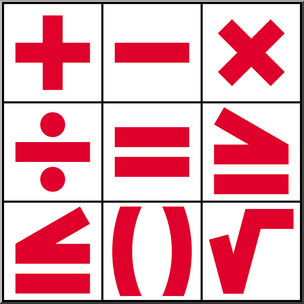 Clip Art: Math Symbols 1 Color