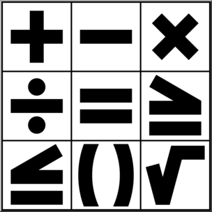 Clip Art: Math Symbols B&W