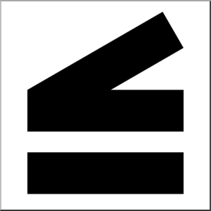 Clip Art: Math Symbols: Less Than or Equal To Sign B&W