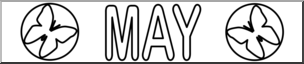 Clip Art: Month Banner: May B&W