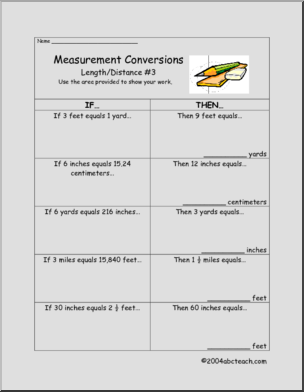Length/Distance #3 Measurement Conversions