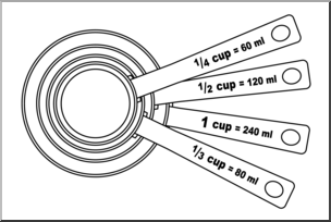 Clip Art: Measuring Cups B&W