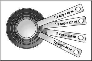 Clip Art: Measuring Cups Grayscale