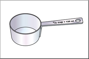 Clip Art: Measuring Cups: Half Cup Color I