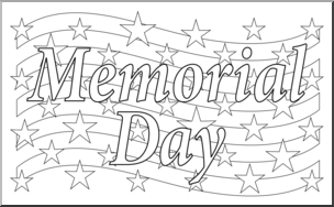 memorial day clipart black and white