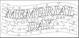 Clip Art: Memorial Day 2 B&W