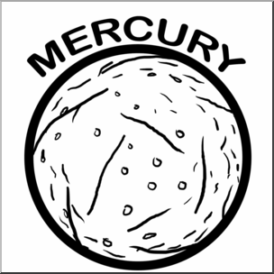 Clip Art: Planets: Mercury B&W